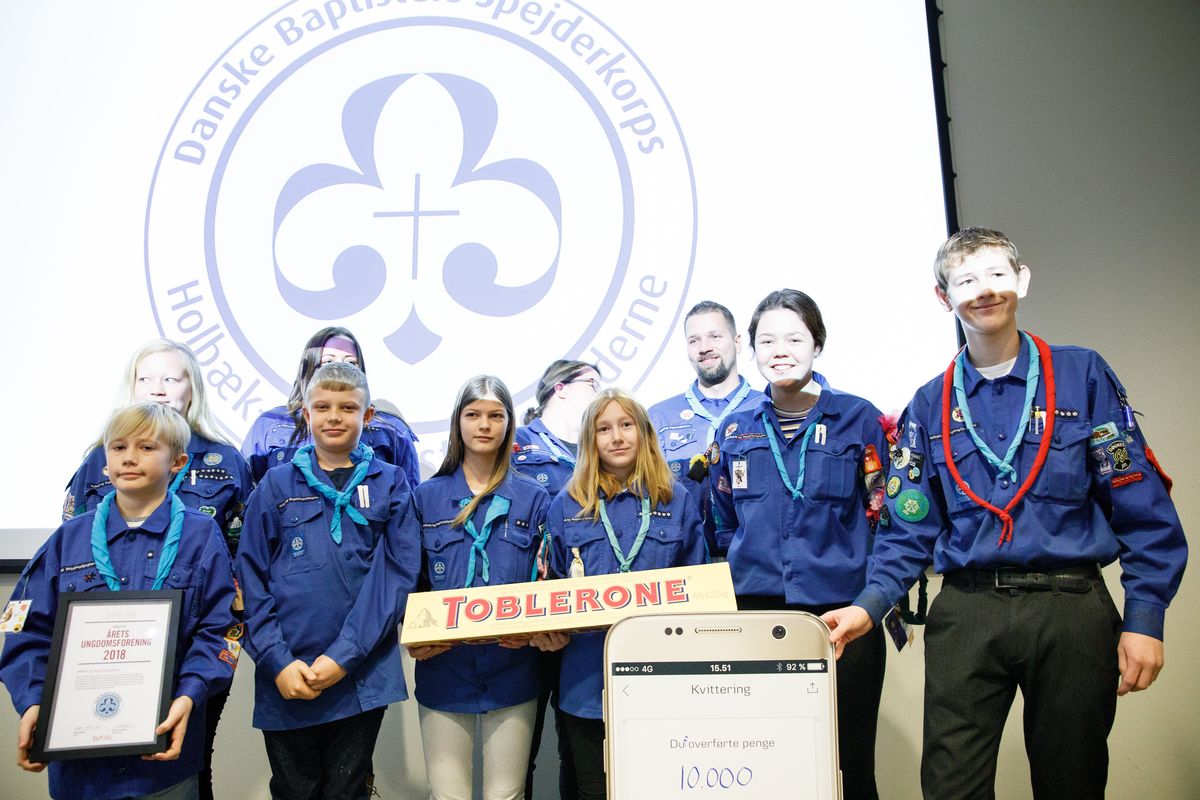 Baptistspejderne fra Holbæk og Regstrup kåret til Årets Ungdomsforening 2018